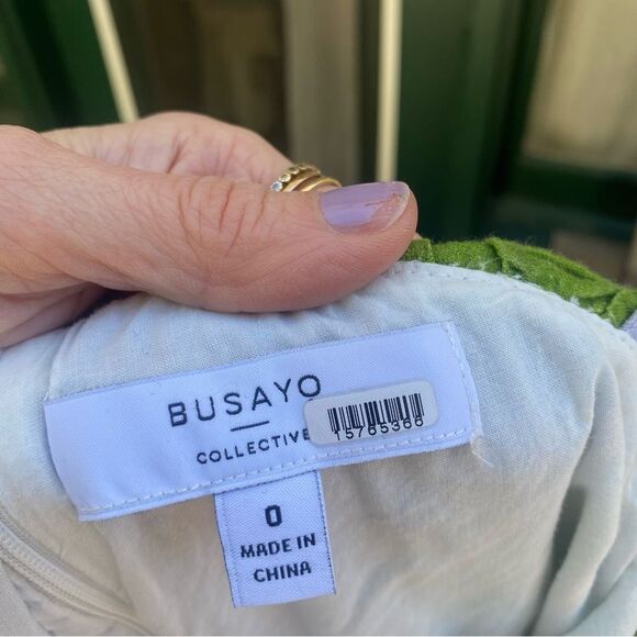 Busayo One Shoulder Ruffle Tie Dye Maxi Purple White and Green Dress - 0 - Picture 6 of 12